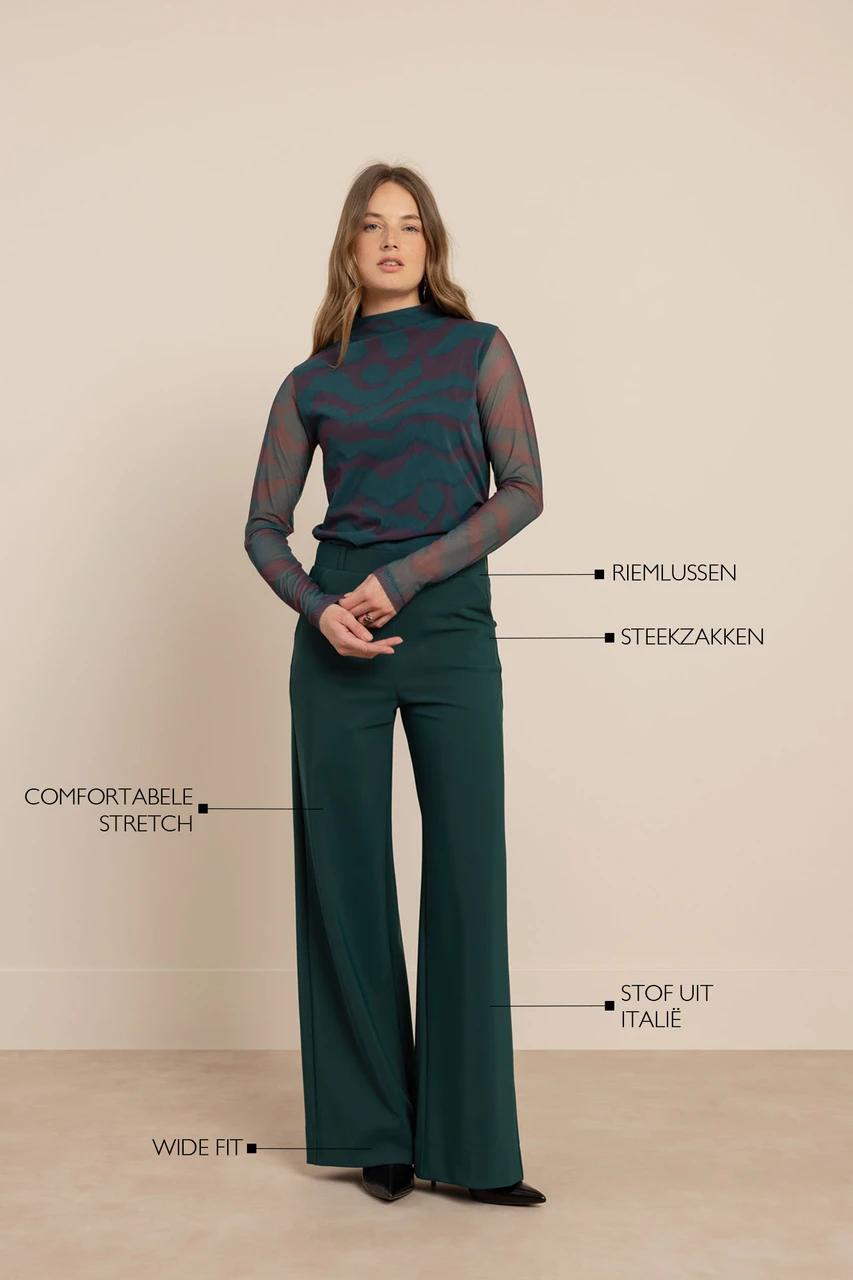 Studio Anneloes Lexie Bonded Trousers Dark Teal
